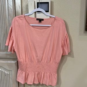 INC PINK TOP WITH FRINGED WAIST